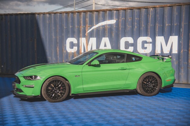 Street Pro Seitenschweller Ansatz Cup Leisten V.1 passend für Ford Mustang GT Mk6 Facelift FLAPS HOCHGLANZ