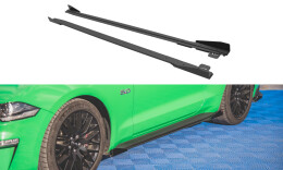 Street Pro Seitenschweller Ansatz Cup Leisten V.1 für Ford Mustang GT Mk6 Facelift FLAPS HOCHGLANZ