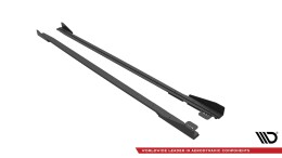 Street Pro Seitenschweller Leisten V.1 passend für Ford Mustang GT Mk6 FL rot+ Hochglanz Flaps