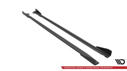 Street Pro Seitenschweller Leisten V.1 passend für Ford Mustang GT Mk6 FL rot+ Hochglanz Flaps