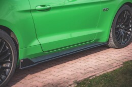 Street Pro Seitenschweller Ansatz Cup Leisten V.2 für Ford Mustang GT Mk6 Facelift SCHWARZ