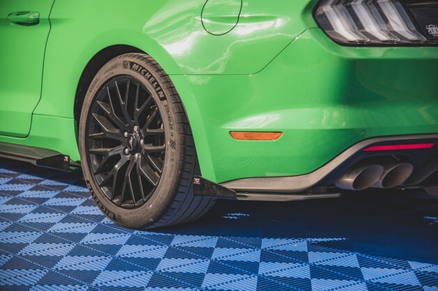 Street Pro Heck Ansatz Flaps Diffusor V.1 +Flaps für Ford Mustang GT Mk6 Facelift schwarz Hochglanz