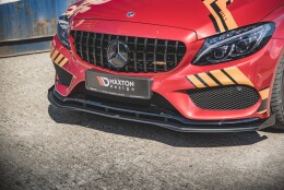 Street Pro Cup Spoilerlippe Front Ansatz + Flaps passend für Mercedes AMG C43 Coupe C205 rot+ Hochglanz Flaps