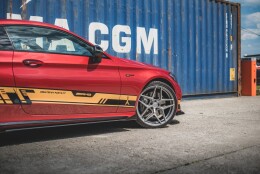 Street Pro Seitenschweller Ansatz Cup Leisten + Flaps für Mercedes-AMG C43 / AMG-Line Coupe C205 schwarz Hochglanz