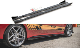 Street Pro Seitenschweller Ansatz Cup Leisten + Flaps passend für Mercedes-AMG C43 Coupe C205 FLAPS HOCHGLANZ