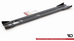 Street Pro Seitenschweller Ansatz Cup Leisten + Flaps passend für Mercedes-AMG C43 Coupe C205 FLAPS HOCHGLANZ