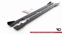 Street Pro Seitenschweller Leisten + Flaps passend für Mercedes-AMG C43 / AMG-Line Coupe C205 schwarz Hochglanz