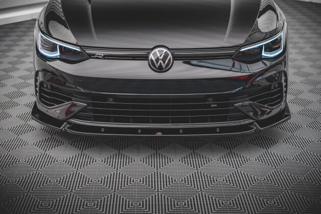 Cup Spoilerlippe Front Ansatz V.2 passend für VW Golf R Mk8 schwarz Hochglanz