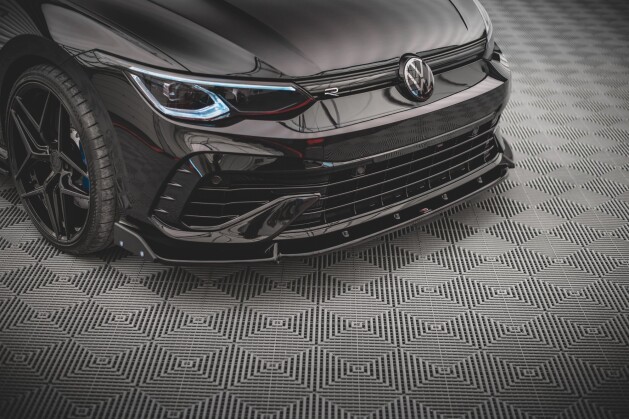Cup Spoilerlippe Front Ansatz V.2 + Flaps für VW Golf R Mk8