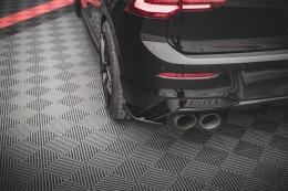 Heck Ansatz Flaps Diffusor V.2 für VW Golf R Mk8 schwarz Hochglanz