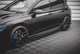 Street+ Seitenschweller Leisten V.2 passend für VW Golf R Hatchback Mk8 FL schwarz Hochglanz