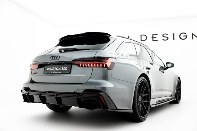 Heck Ansatz Diffusor passend für Audi RS6 C8 schwarz Hochglanz