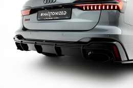 Heck Ansatz Diffusor passend für Audi RS6 C8 schwarz Hochglanz