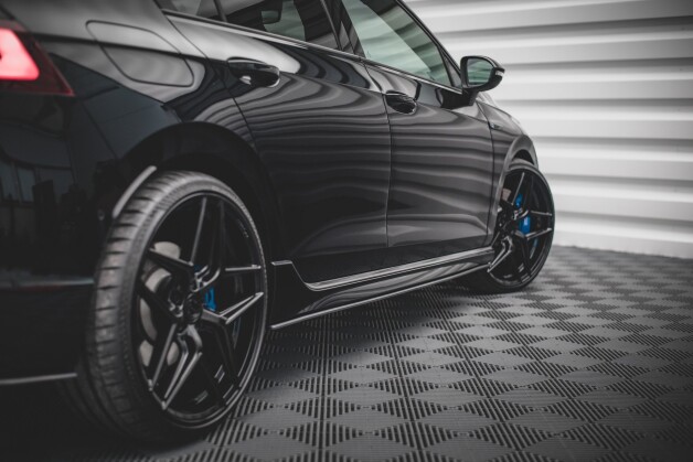 Street Pro Seitenschweller Ansatz Cup Leisten passend für VW Golf R Mk8 rot