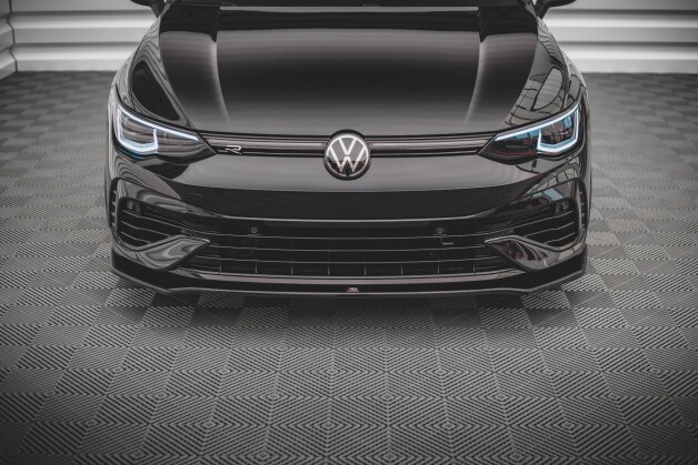 Cup Spoilerlippe Front Ansatz V.3 passend für VW Golf R Mk8 schwarz Hochglanz