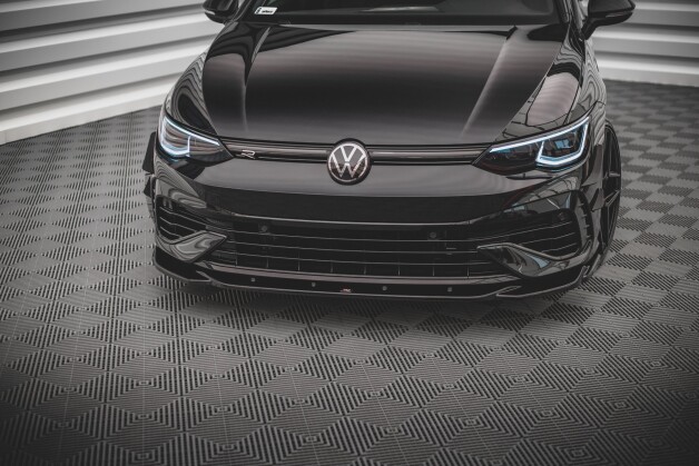 Cup Spoilerlippe Front Ansatz V.4 passend für VW Golf R Mk8 schwarz Hochglanz