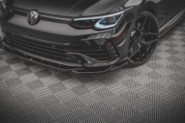 Cup Spoilerlippe Front Ansatz V.4 passend für VW Golf R Mk8 schwarz Hochglanz