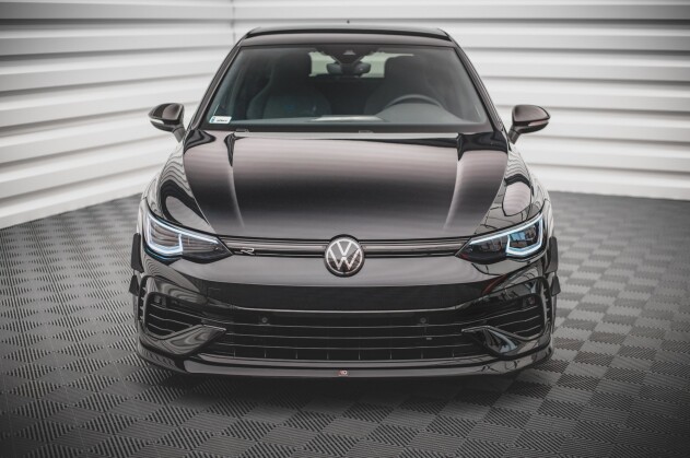 Cup Spoilerlippe Front Ansatz V.5 passend für VW Golf R Mk8 schwarz Hochglanz
