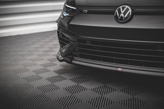 Cup Spoilerlippe Front Ansatz V.6 passend für VW Golf R Mk8 schwarz Hochglanz
