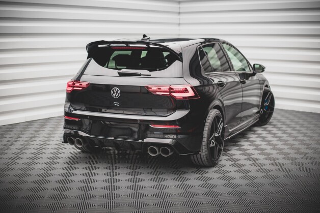 Heck Ansatz Flaps Diffusor V.3 passend für VW Golf R Mk8 schwarz Hochglanz