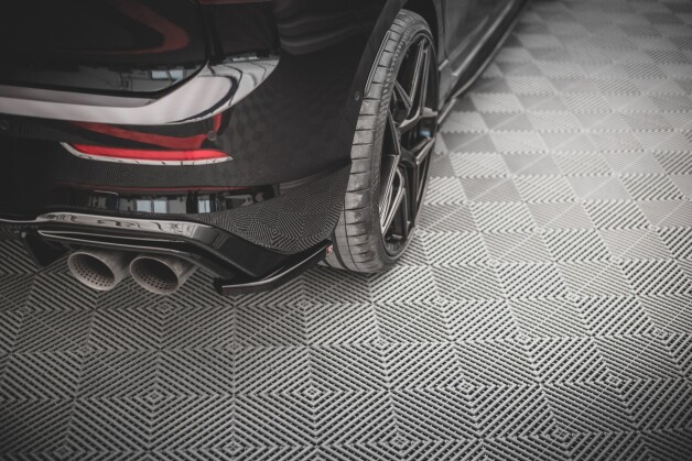 Heck Ansatz Flaps Diffusor V.4 für VW Golf R Hatchback Mk8 Facelift schwarz Hochglanz