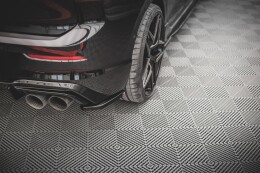 Heck Ansatz Flaps Diffusor V.4 für VW Golf R Mk8 schwarz Hochglanz