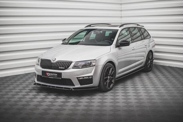 Street+ Spoilerlippe Front Ansatz V.3 passend für Skoda Octavia RS Mk3 schwarz Hochglanz