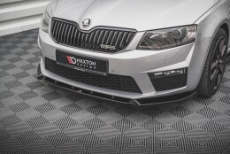 Cup Spoilerlippe Front Ansatz V.3 passend für Skoda Octavia RS Mk3 schwarz Hochglanz