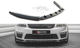 Street+ Spoilerlippe Front Ansatz V.3 passend für Skoda Octavia RS Mk3 schwarz Hochglanz