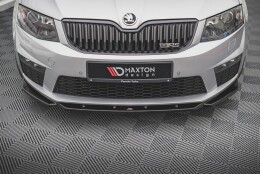 Street+ Spoilerlippe Front Ansatz V.4 passend für Skoda Octavia RS Mk3 schwarz Hochglanz