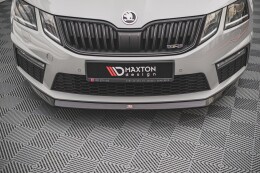 Cup Spoilerlippe Front Ansatz V.1 für Skoda Octavia RS Mk3 FL schwarz Hochglanz