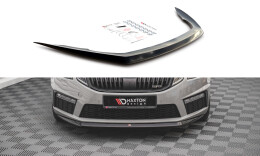 Cup Spoilerlippe Front Ansatz V.1 passend für Skoda Octavia RS Mk3 Facelift schwarz Hochglanz