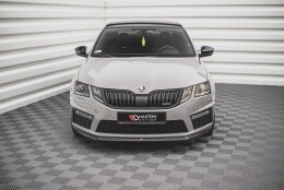 Cup Spoilerlippe Front Ansatz V.1 passend für Skoda Octavia RS Mk3 Facelift schwarz Hochglanz