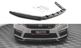 Cup Spoilerlippe Front Ansatz V.2 passend für Skoda Octavia RS Mk3 Facelift schwarz Hochglanz