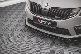 Cup Spoilerlippe Front Ansatz V.2 passend für Skoda Octavia RS Mk3 Facelift schwarz Hochglanz
