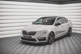 Cup Spoilerlippe Front Ansatz V.3 passend für Skoda Octavia RS Mk3 Facelift schwarz Hochglanz