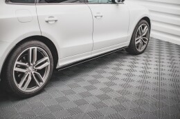 Seitenschweller Ansatz Cup Leisten für Audi SQ5 Mk1 (8R) schwarz Hochglanz