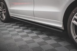 Seitenschweller Ansatz Cup Leisten für Audi SQ5 Mk1 (8R) schwarz Hochglanz
