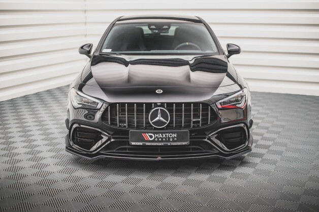 Cup Spoilerlippe Front Ansatz V.1 passend für Mercedes-AMG CLA 45 Aero C118 schwarz Hochglanz