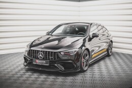 Cup Spoilerlippe Front Ansatz V.1 passend für Mercedes-AMG CLA 45 Aero C118 schwarz Hochglanz