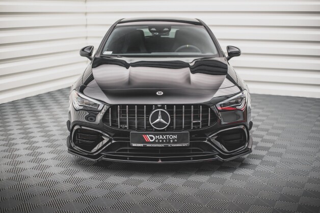 Cup Spoilerlippe Front Ansatz V.2 passend für Mercedes-AMG CLA 45 Aero C118 schwarz Hochglanz