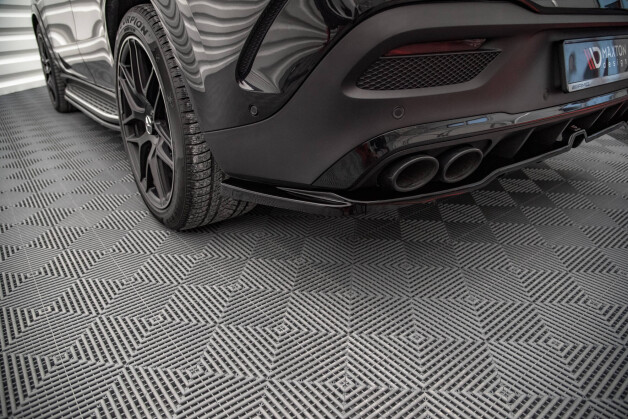 Mittlerer Cup Diffusor Heck Ansatz DTM Look passend für Mercedes-AMG GLE 53 Coupe C167 / C167 Facelift schwarz Hochglanz