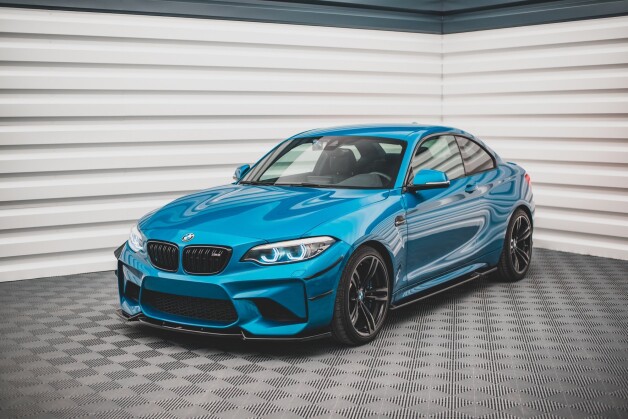 Cup Spoilerlippe Front Ansatz V.2 passend für BMW M2 F87 schwarz Hochglanz