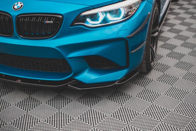 Cup Spoilerlippe Front Ansatz V.3 passend für BMW M2 F87 schwarz Hochglanz