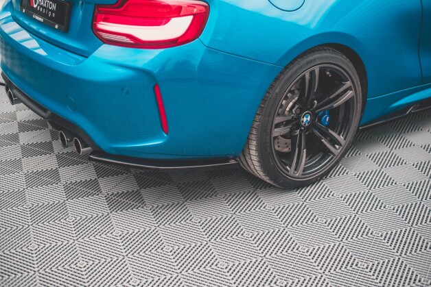 Heck Ansatz Flaps Diffusor V.2 passend für BMW M2 F87 schwarz Hochglanz