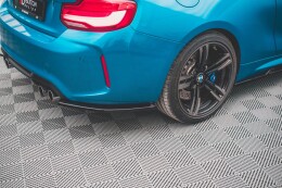 Heck Ansatz Flaps Diffusor V.2 für BMW M2 F87 schwarz Hochglanz