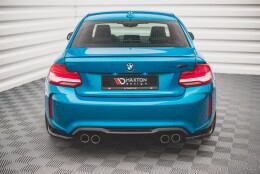 Heck Ansatz Flaps Diffusor V.2 passend für BMW M2 F87 schwarz Hochglanz