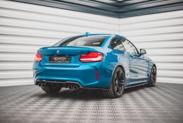 Heck Ansatz Flaps Diffusor V.3 passend für BMW M2 F87 schwarz Hochglanz