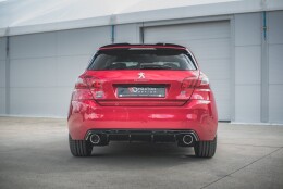 Heck Ansatz Diffusor + Endrohre schwarz passend für Peugeot 308 GT Mk2 FL schwarz Hochglanz