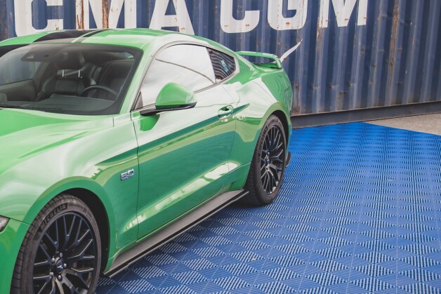 Street Pro Heck Ansatz Flaps Diffusor V.1 + Flaps passend für Ford Mustang GT Mk6 Facelift SCHWARZ